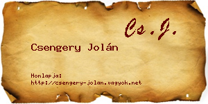 Csengery Jolán névjegykártya