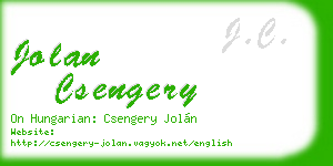 jolan csengery business card